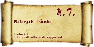 Mitnyik Tünde névjegykártya